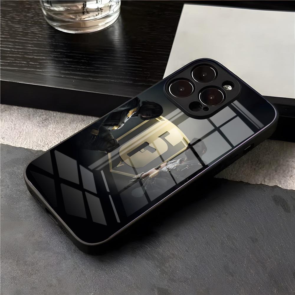 Rainbow S-Six S-Siege Phone Case For IPhone 17 Air 16 E Pro Max 15 14 13 Mini 12 Pro 11 Max Plus Black Glass Cover