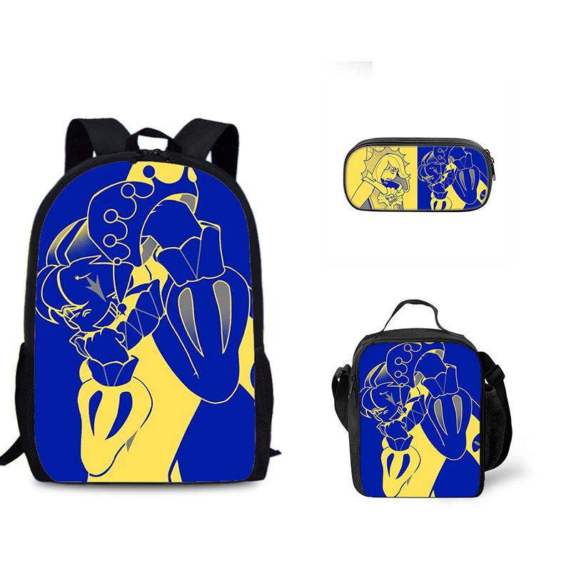 Biscuit Game Student Backpack Three Piece Set Shadow Milk Cookie Peripheral Children's Backpack Meal Bag Pencil Case Set