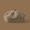 Women Vintage Polka Dot Beret Autumn Winter Versatile Pumpkin Hat