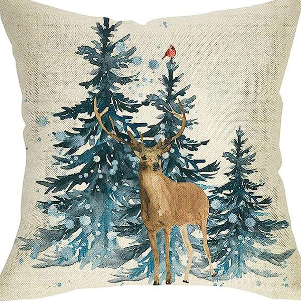 Nordic Christmas Snowman Pillowcase Linen Sofa Cushion Pillowcase New Style Christmas Pillowcase