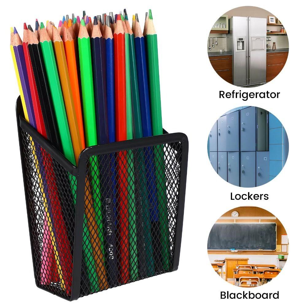 Mesh Magnetic Pencil Holder Large Capacity Metal Storage Box Magnetic Storage Box Whiteboard