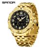 SANDA Dual Display Electronic Watch - Cool Business Waterproof Wristwatch with Live Broadcast, Teenager Alarm Clock Feature.