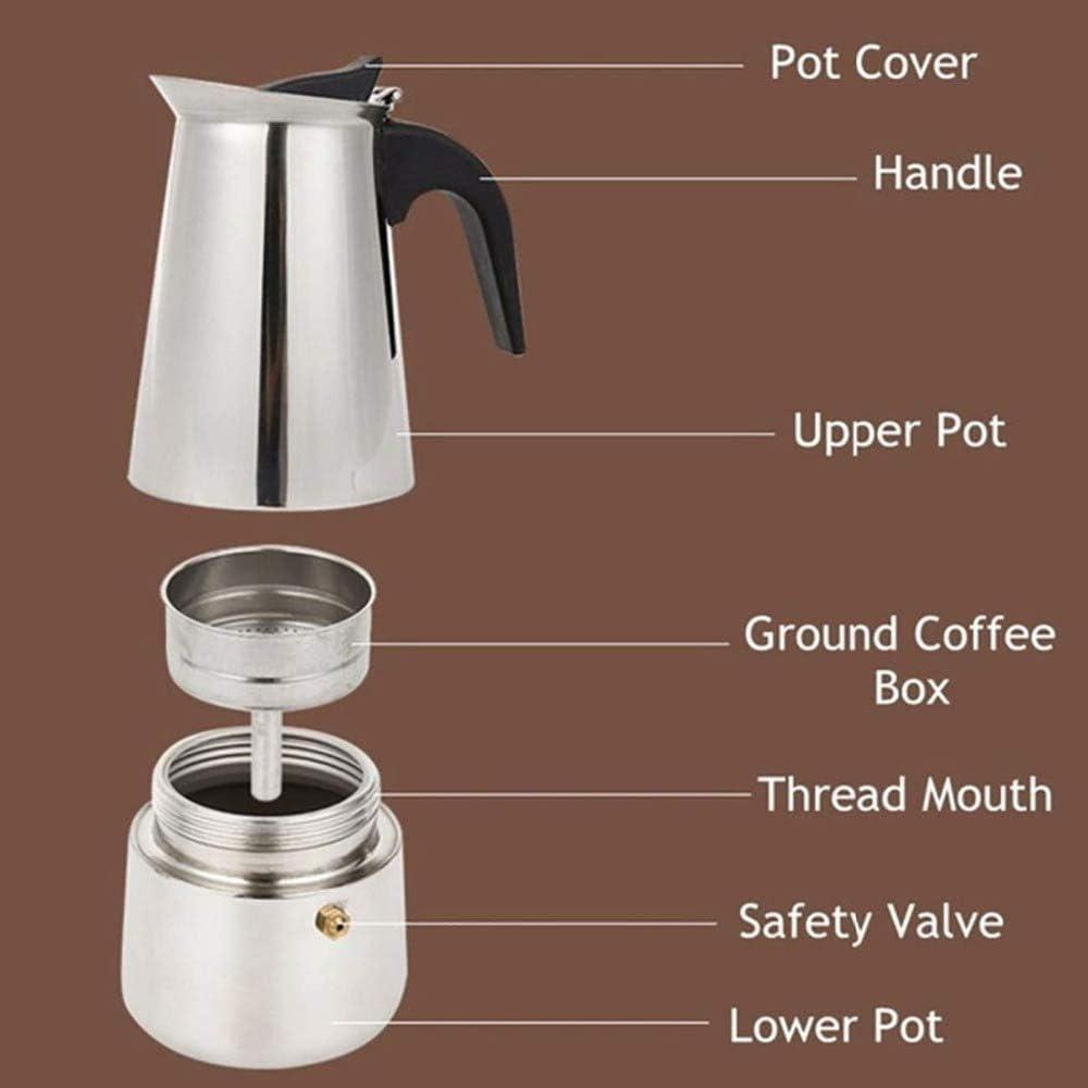 Stainless Steel Coffee Pot Mocha Espresso Latte Percolator Stove Portable Coffee Maker Drink Tool Latte Stovetop Coffee Maker
