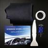 Heat Resistant Car Steering Cover For Mazda 2 2008-2014 UV Protection Anti-Aging Glossy Carbon Fiber Ultrafine Fiber Leather