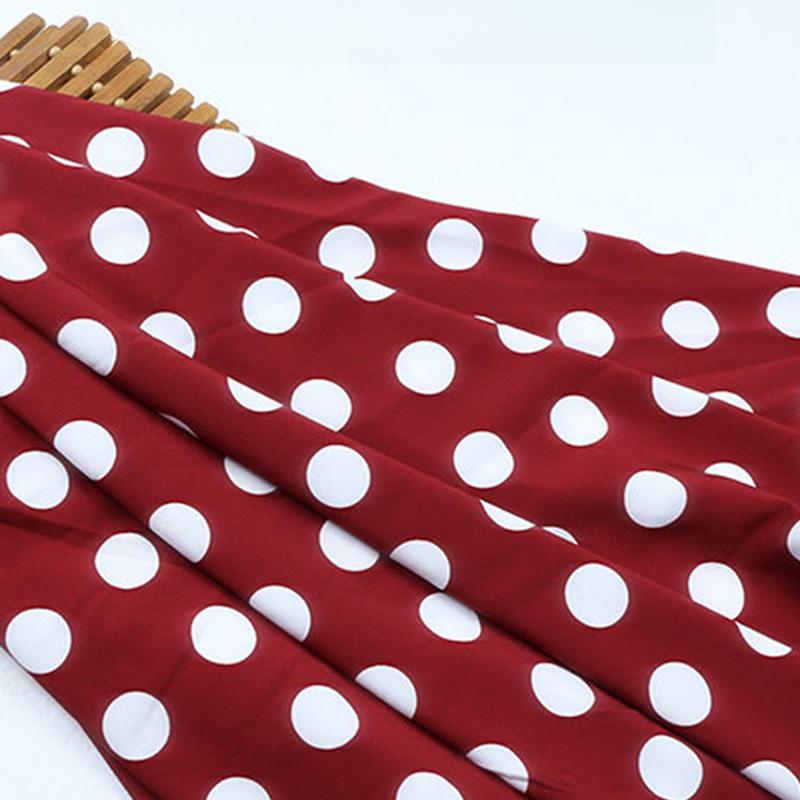 Multi-Color Polka Dot Stripe Printed Elastic Chiffon Drape Fabric for Handmade Sewing Tops Clothes Skirts Dresses Blouse Cloth
