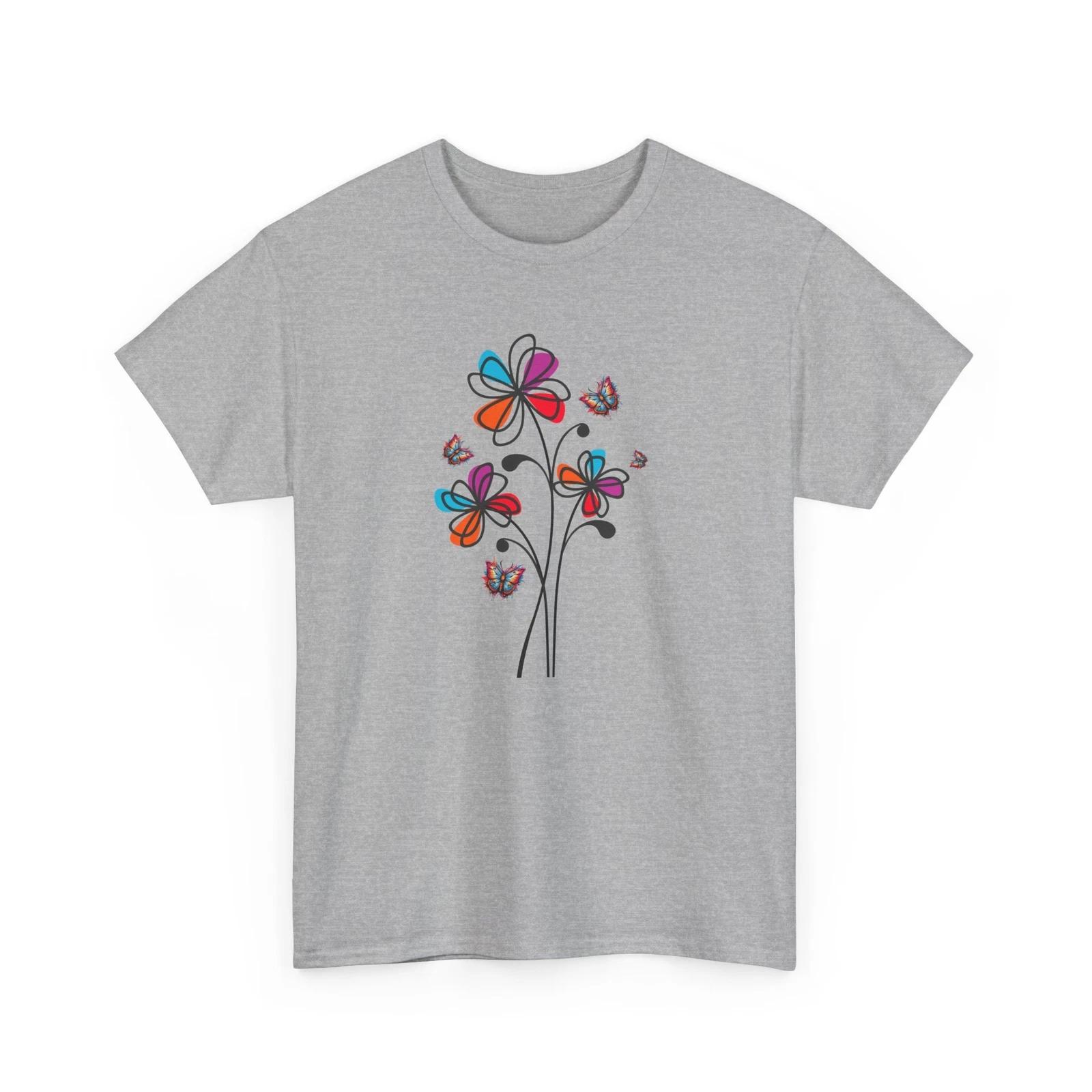 

Butterfly Flower T-Shirt - Beautiful Floral Tee for Zen & Calm Vibes XL