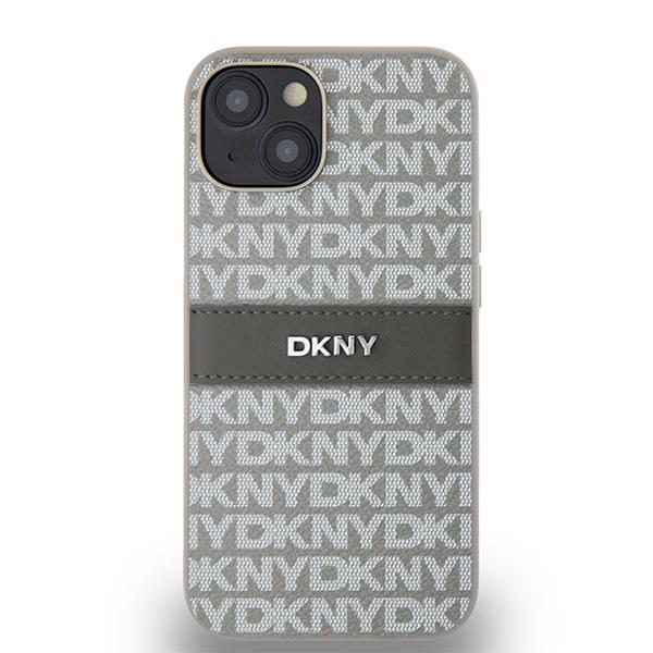 Dkny Dkhcp14Sprthsle Iphone 14 / 15 / 136.1 Beige Hardcase Leather Mono Stripe & Metal Logo