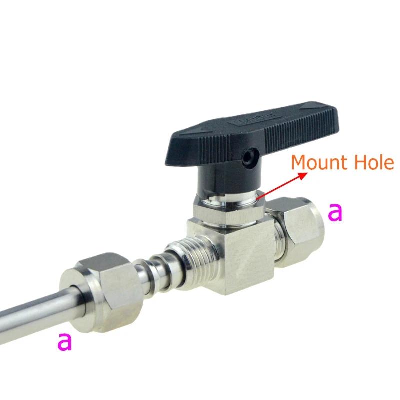 Robinet cu bilă SUS 304, robinet cu ac reglabil 3,6,8,10,12mm1/8,1/4,3/8,1/2NPT, fiting cu ferulă de compresie, racord rapid, filet interior