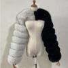 Furry Coat Femme Top Fashion Winter High Quality Faux Fox Fur Coat Women Elegant Patchwork Long Sleeve Warm Mink Short Jackets