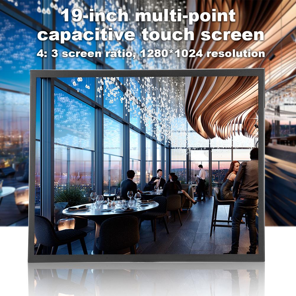 19 Inch Multi Point Capacitive Touch Screen 4:3 1280 x 1024 Industrial Monitor