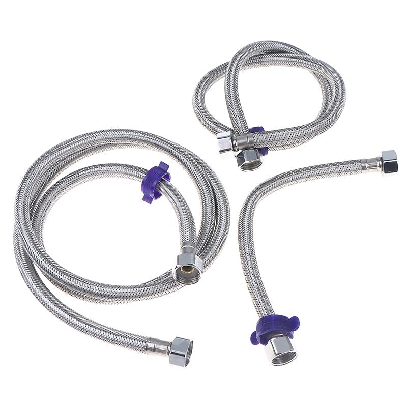 304 Stainless Steel Faucet Braided Water Pipe 1/2 Inch High Pressure Toilet Heater  And Cold Water Inlet Flexible Hose