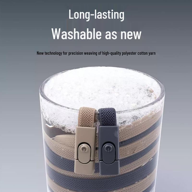 No-Tie Elastic Flat Shoelaces with Metal Buckle for Men & Women