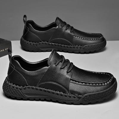 Leather Shoes Man Casual Loafers Luxury Design Slip On Male Dress Shoes Leisure Style Big Size Outdoor Wear-resistant Sole
