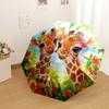Two Giraffes In A Colorful Garden Automatic Umbrella With Folding Feature Compact 8Rib Design Foldable Design Allseason Women'S Umbrella For Travel