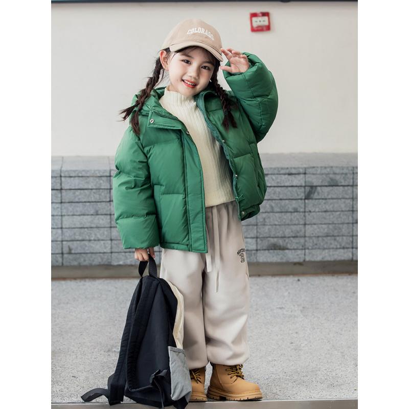 New Children's Clothing New Puffer Jacket Children's Short Winter Jacket Boys Girls Stylish Thickened Fleece Jacket Feather Silk Coat