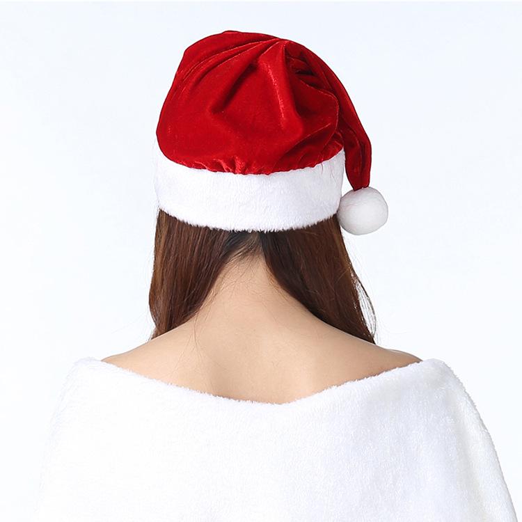 Unisex Gold Samt Weihnachtsmannmütze - Kurzer Plüsch Weihnachts-Cosplay-Accessoire