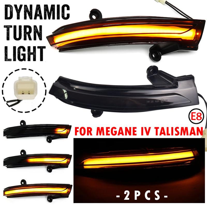 2pcs Side Mirror LED Turn Signal Arrow Light For Renault Megane MK4 Talisman 2016-2021 Clio V MK5 2019-2022 Dynamic Blinker