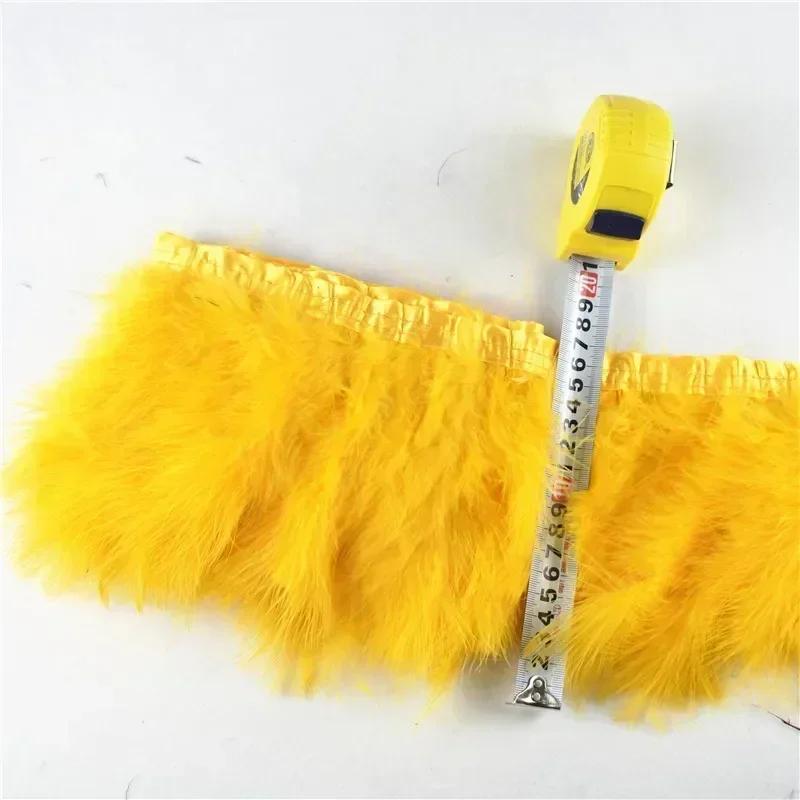 2Yards/lot Natural Fluffy Marabou Feather Trims Fringe 6-8inch Turkey Feathers for Crafts Ribbon Boa Clothing Wedding Decoration