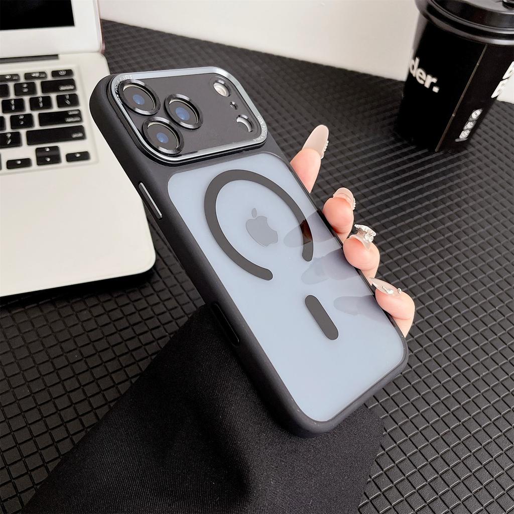 For iPhone 17 Pro Max Hybrid Case Compatible with MagSafe TPU + Acrylic Phone Shell Built-In AI Photo Button