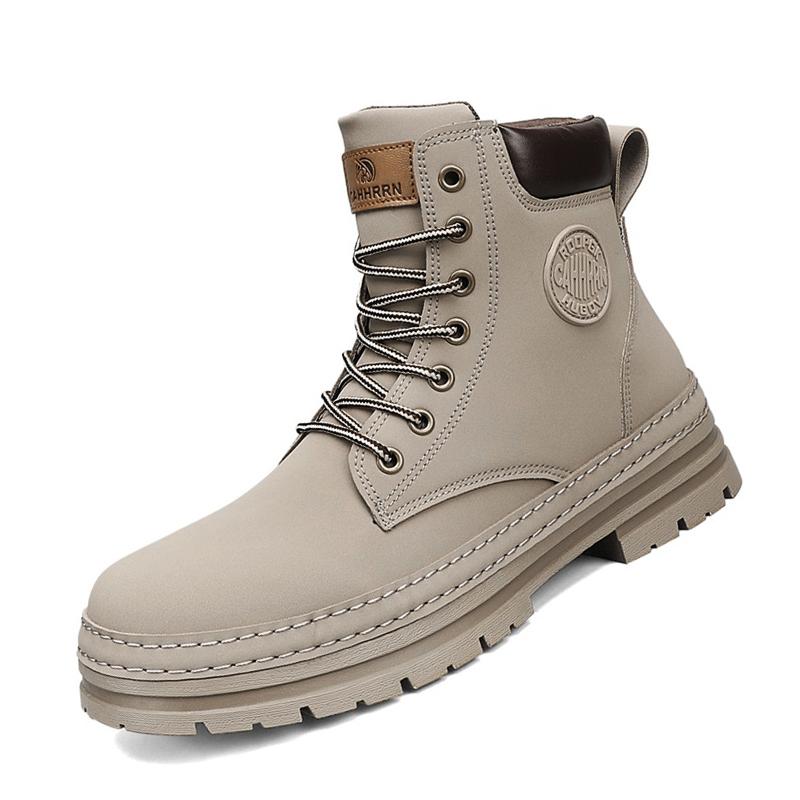 Fashion Yellow Boots Leather Chelsea Ankle Boots Shoes for Men With Free Shipping Autumn Men Bottines Chelsea Lace Up Leather Boots Man