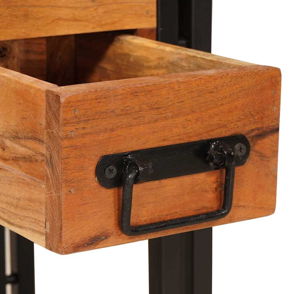 Side Table with Drawers 30 X 30 X 40 Cm Solid Acacia Wood