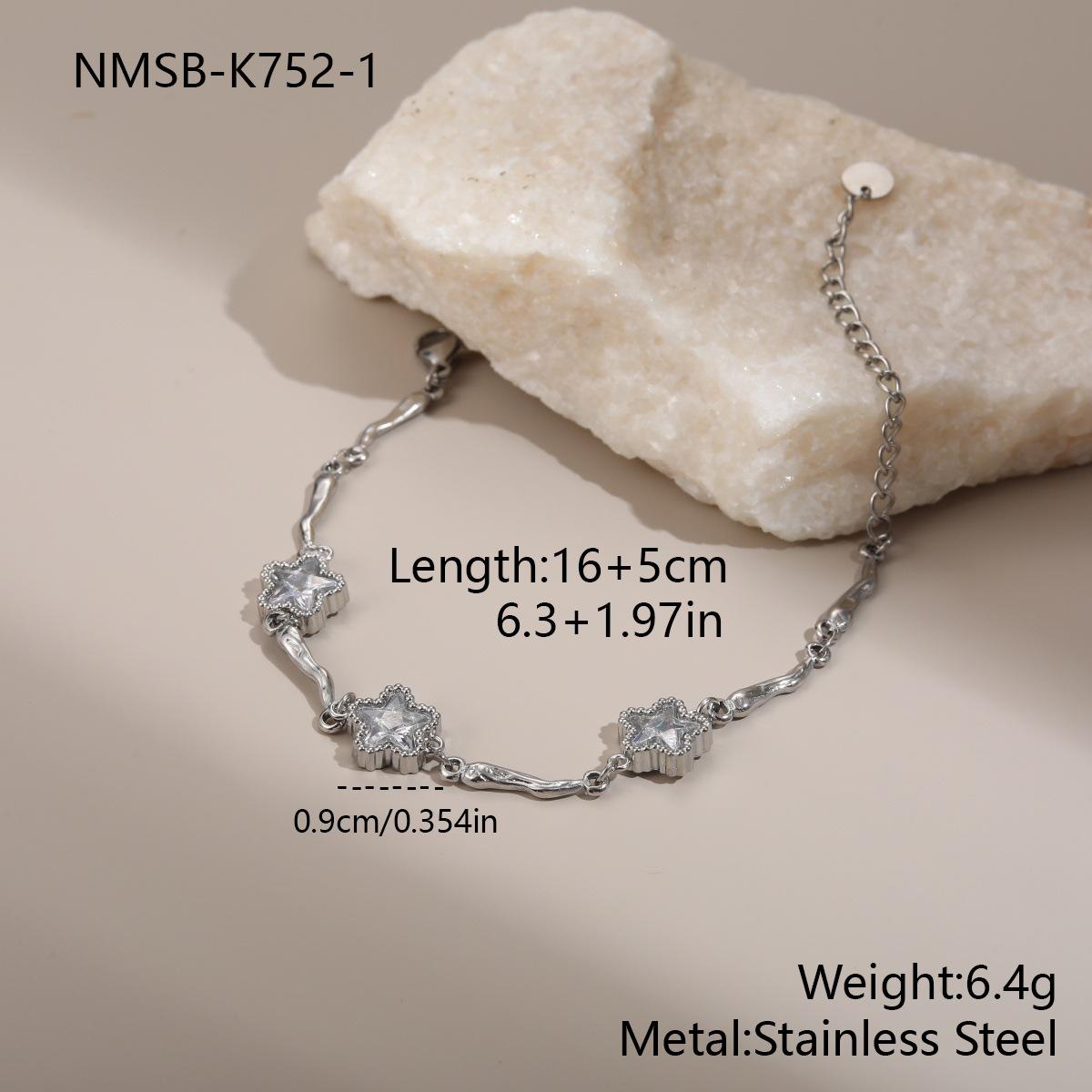GEMCHIC Women s Multicolor Zircon Titanium Steel Bracelet Set Non-Fading Luxury High-End Fashionable European-American Style