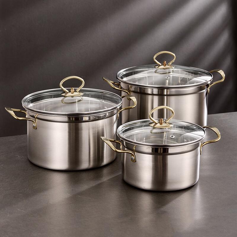 

UUTUO Golden Stainless Steel Stockpot Set