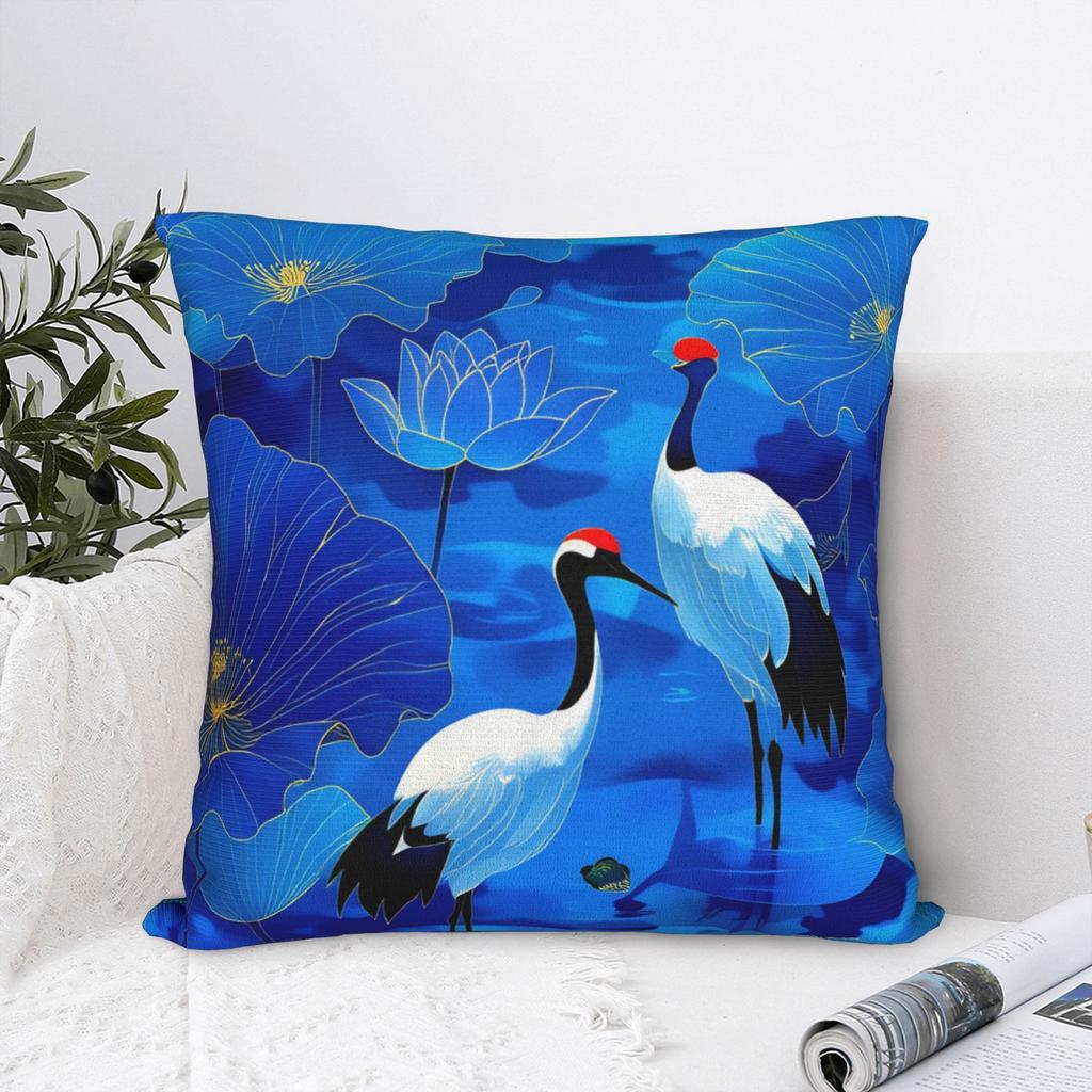 Chinese Style Crane Pillow Case Design Pillow Cover Retro Trendy Pillowcases For Sofa Home Decoration