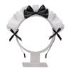 Lovely Sweet Hairband Anime Maid Cosplay Headband Lolita Ruffled Lace Headwear Handmade Satin Bowknot Hair Accessory
