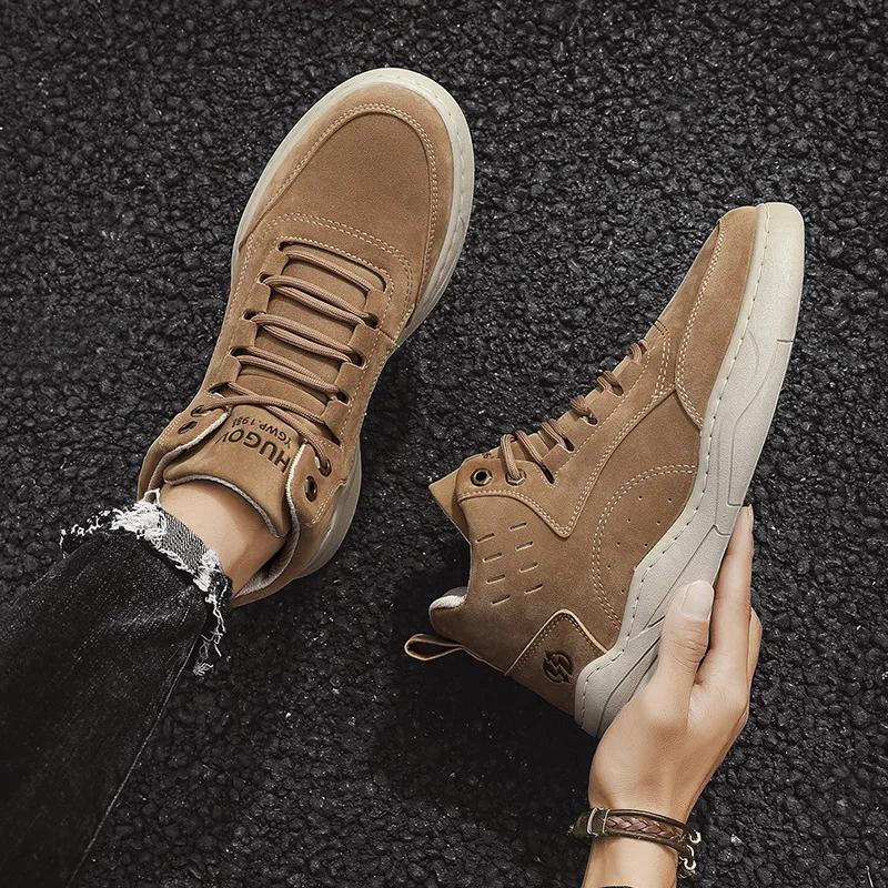 High Top Men Fashion Casual Anti-slip Sneakers Flat Ankle Boots Male Outdoor Wear-resistant Sport Short Shoes Boots for Men