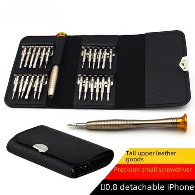 25-in-1 Präzisionsschraubendreher-Set mit Lederetui – Ideal für Mobiltelefone, Uhren und Brillen