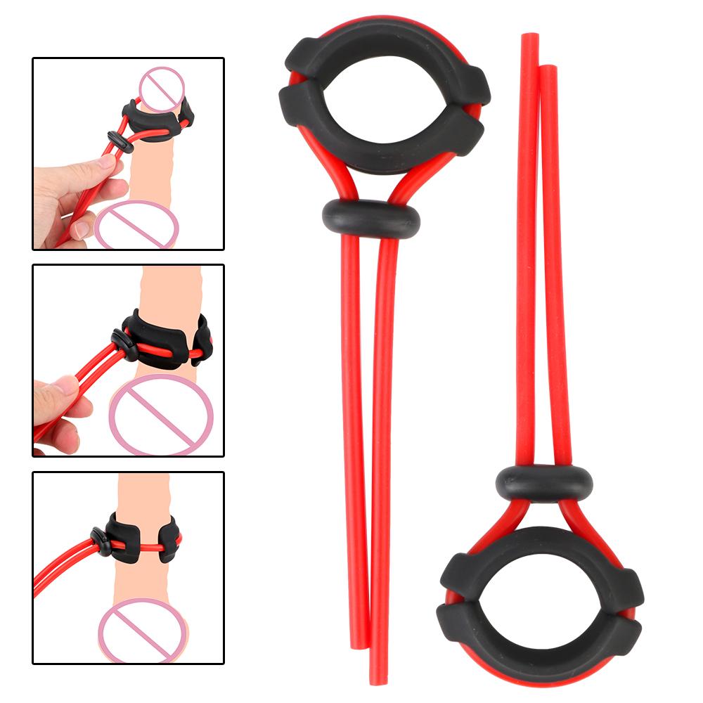 Delay Ejaculation Adult Products Adjustable Penis Ring Rope Sex Toys for Adult Men Male Lasting Cockring Silicone Cock Rings