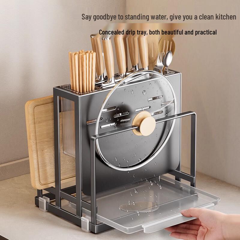 DANLE Stainless Steel Multi-functional Knife Holder & Storage Rack