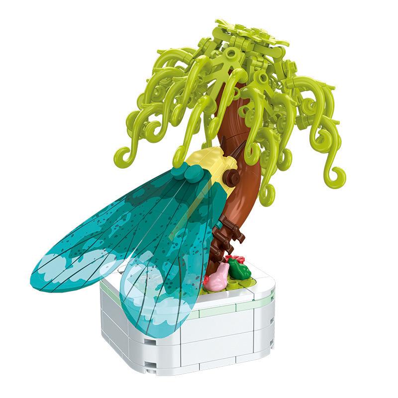 Zestaw Budowlany Bukiet Kwiatów, Zabawki Budowlane Kwiaty, Cegiełki Budowlane Kwiaty Zabawki Projekt Kreatywny do Wystroju Domu Pokoju