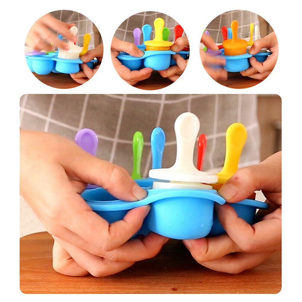 High Quality Food Grade Silicone Mini Ice Lolly Cream Maker Mold Tray For Diy Popsicles