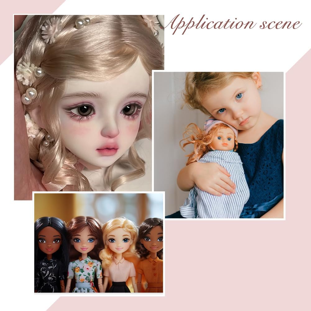 DICOSMETIC 5 Adet Bebek Peruğu Bebek Saçı 15.5cm Düz Kısa Bebek Saçı Yüksek Sıcaklık Fiber Bebek Saçı Atkıları Bebek Yapım Kitleri Bebek Saç Uzantıları Buğday