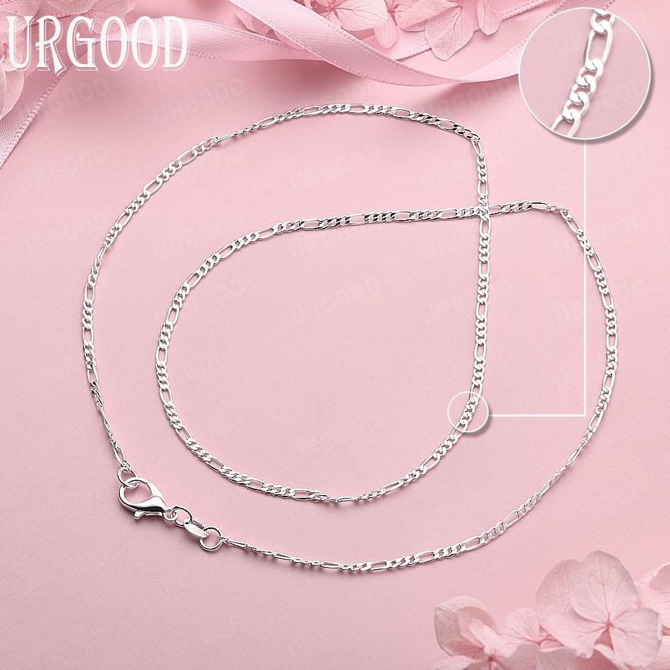 

Ожерелье из стерлингового серебра 925 пробы, боковая цепочка 2 мм, 16-30 дюймов, свадебный подарок, ювелирное изделие 55cm