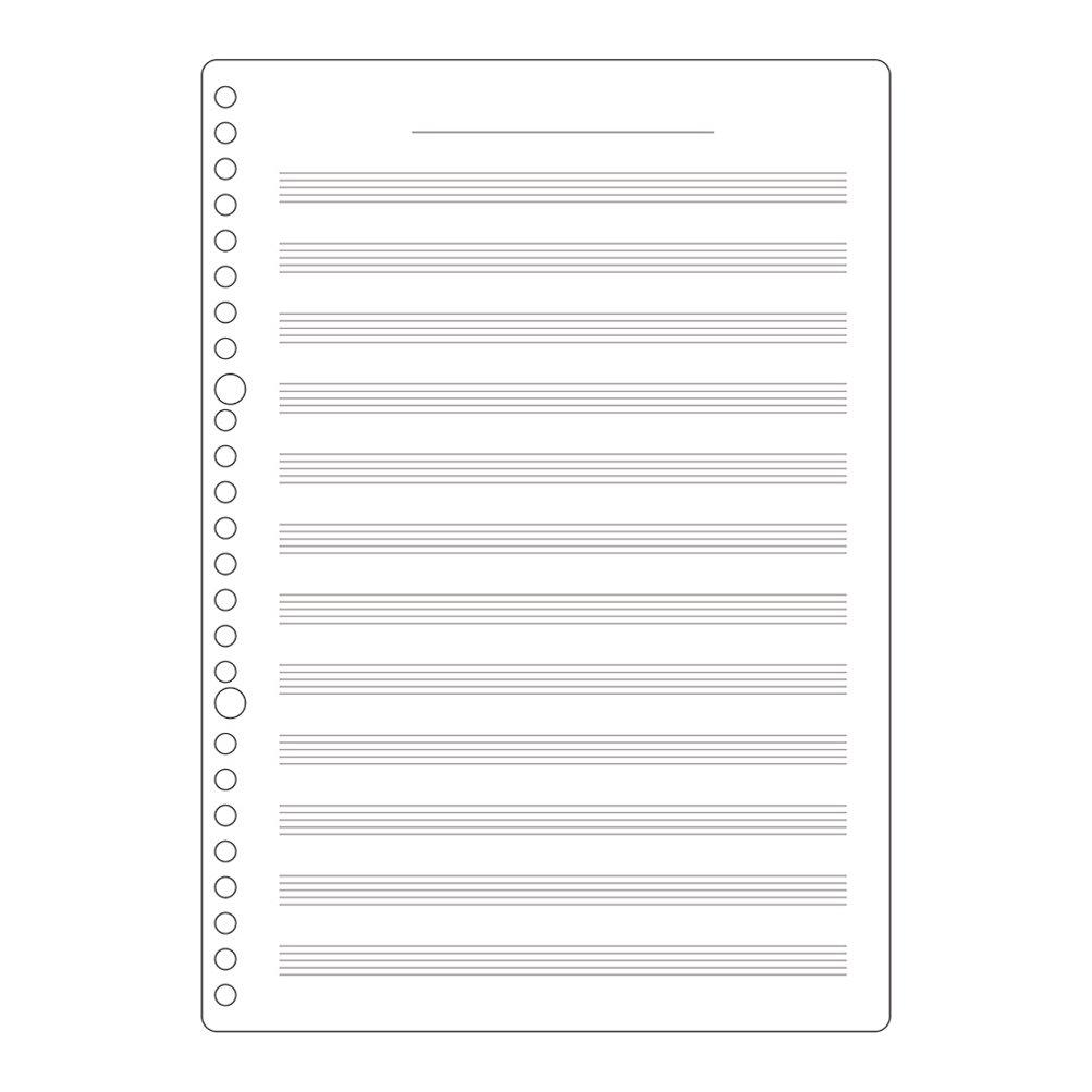 Maruman B5 Music 12 30 Set of 10 Loose-Leaf Paper, Size, Ruled, Lines, Sheets, (L1210)