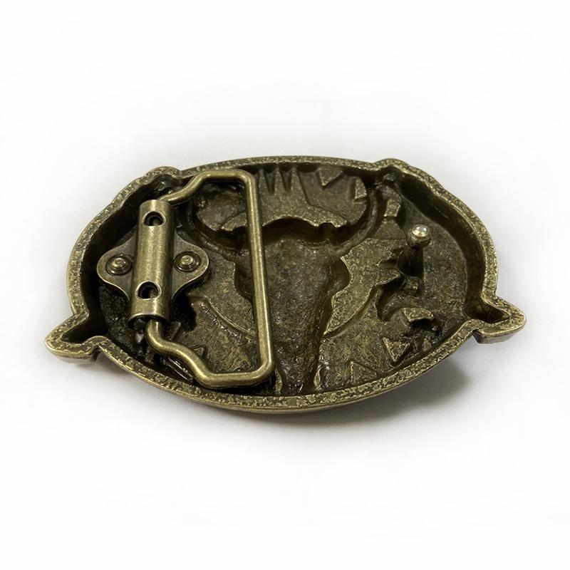 Double Eagle Tribal Bull Skull Belt Buckle - Retro & Stylish 4.0