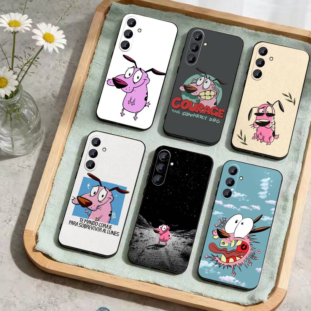 Courages Cowardly Dog Phone Case For Samsung Galaxy A73,21,22,32,71,53,52,51,80,5G Soft Black Cover