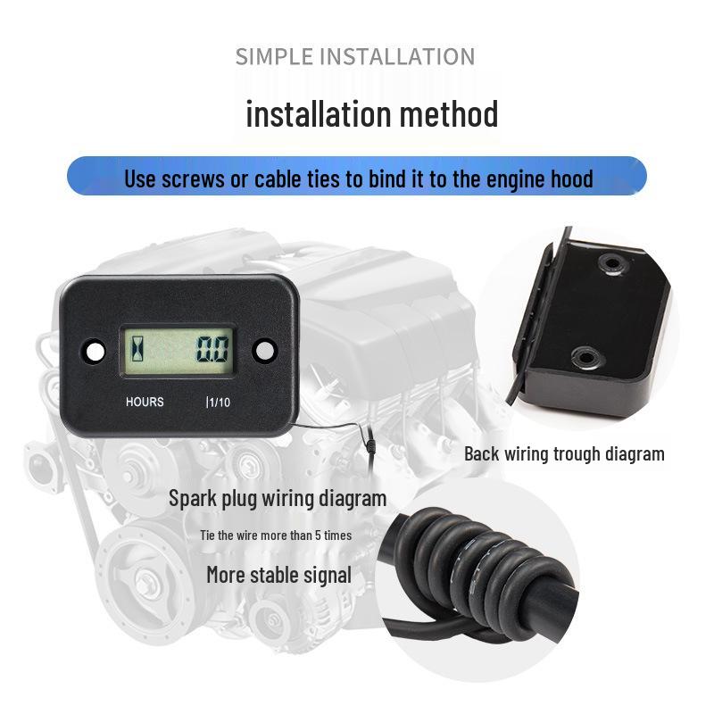Motorcycle, Chainsaw, Lawnmower, ATV, Go-Kart Engine Hour Meter & Timer