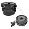 Tragbares Outdoor-Geschirr-Set, Kochgeschirr-Set, Wasserkocher, Tasse, Topf-Set für Camping, Wandern, Picknick, Reisen, für 2–3 Personen