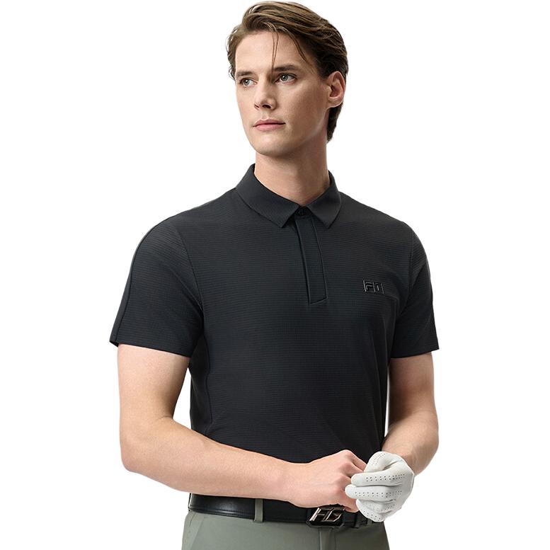 New FILA Golf Series Polo Shirt Men's Pitch Black A11M525114F-BK
