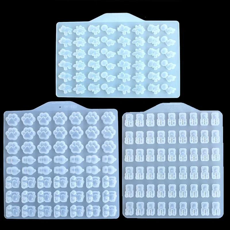 Cute 3D Cartoon Silicone Molds Animal Cat Bears Paw Chocolate Molds Gummy Bear Sweet Candy Molds Clay Tools DIY Decorating