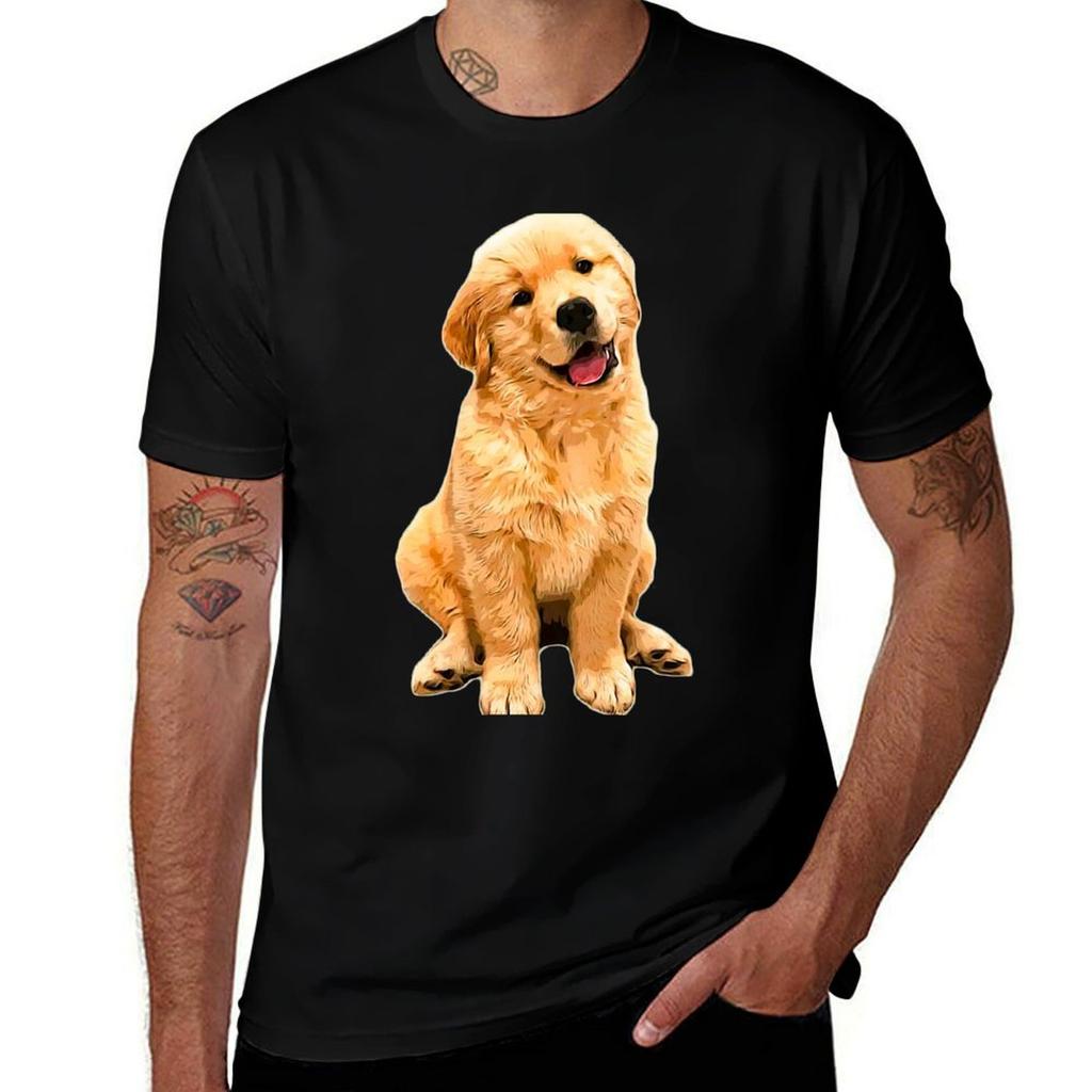 Golden Retriever Puppy Dog Head Tilt Tshirt Construction Work Tee Shirt