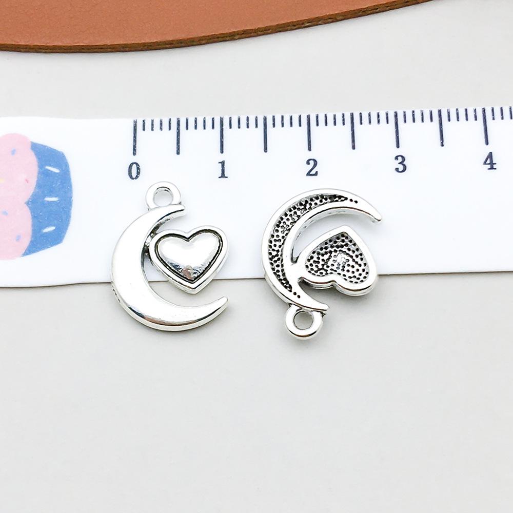 100-Piece Five-Color Alloy Sun, Moon, and Star Pendant Charms for DIY Jewelry