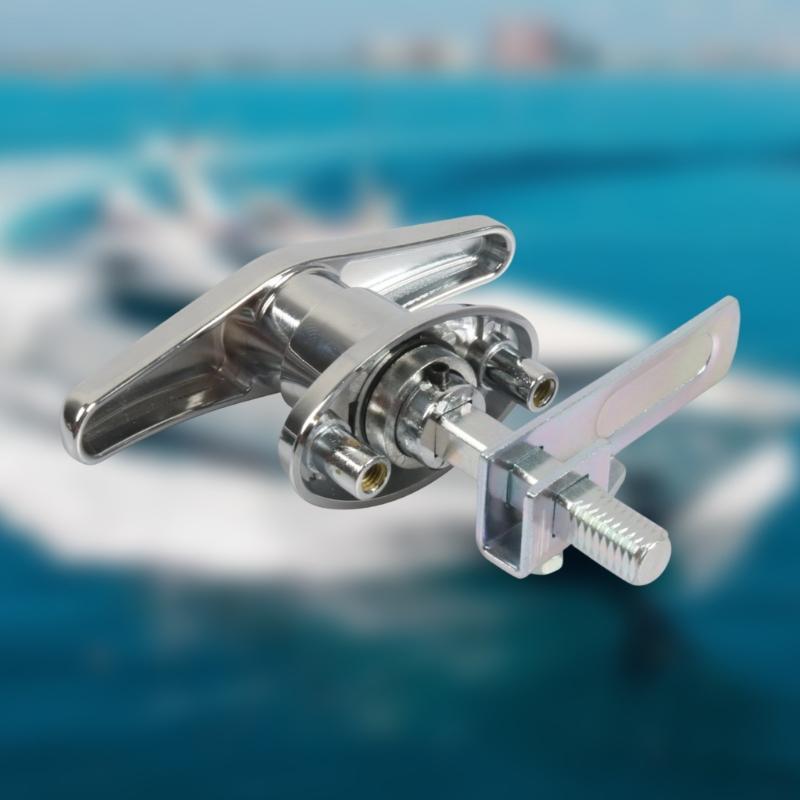 Set Of 2 Rotatable T Handle Locks For Automotive Marine And Industrial Use Strong Metal Material