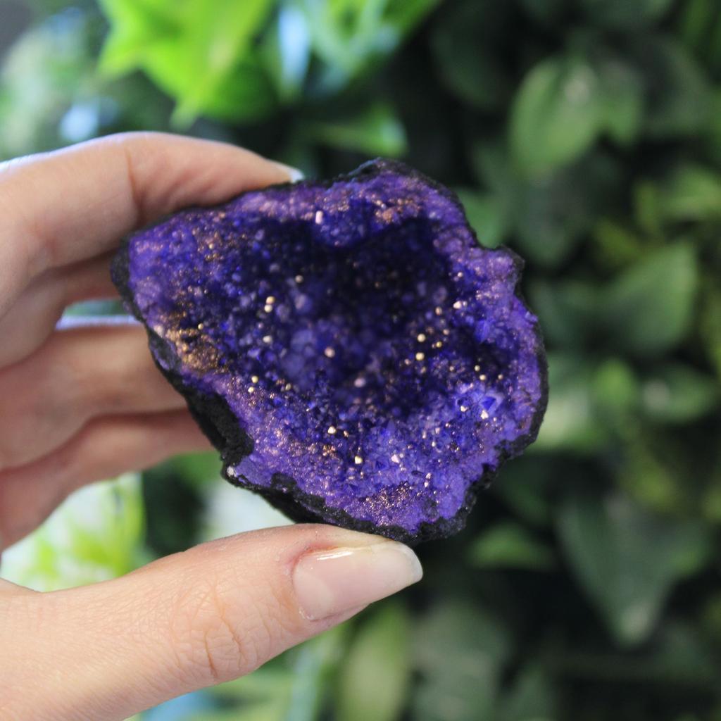 Calcite Geode Painted Turquoise or Purple Crystal