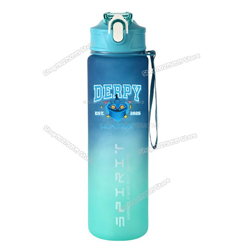 800ML Kpop Lovci Démonů Dětská Láhev na Vodu Mira Zoey Rumi Dívka Sportovní Plastový Hrneček se Slámkou Cestovní Fitness Nepropustná Láhev na Pití