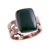 Natural Bloodstone Gemstone Two Tone 925 Sterling Silver Gift Ring S.6.5 P2B07